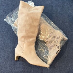 Steve Madden Cream Knee-High Boots